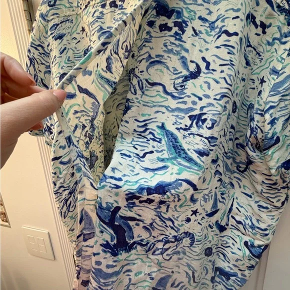 Maeve Blue and White Swirl Top - Picture 5 of 5